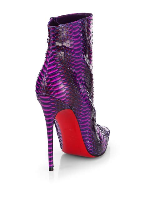 purple christian louboutin boots.